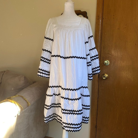 Lisa Marie Fernandez Linen Flowy White Midi Dress Small Boho Femme Coastal Beach - Picture 2 of 7